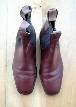 WOMENS Leather HORSE RIDING BOOTS Make: LOVESON Tan Brown Equestrian Wear Size 7½ Good Condition