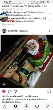 Asda 2015 santa and reindeer sledge gnome