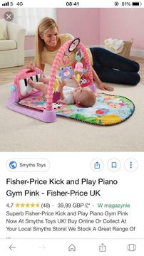 Fisher Price pink musical piano playmat