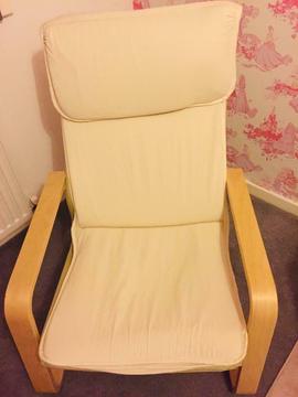 Beige colour nursery rocking chair