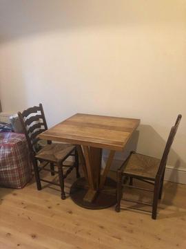 Wooden dining table and 4 x chairs