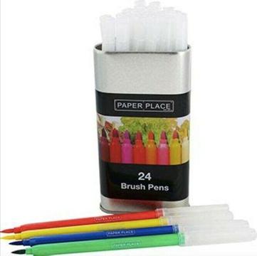The Works Pack of 20 Brush Felt Tip Pens Markers Craft Kids Multi Coloured BN x2