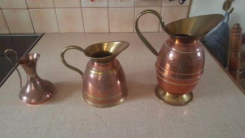 3 Brass/Copper Jugs