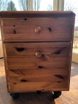 Quality Ducal pine wooden filing cabinet with drawer and moveable tray