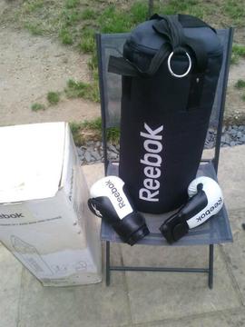 Reebok Amir Khan kids punch bag and gloves. In very good condition