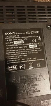 Sony Bravia 20inch LCD TV