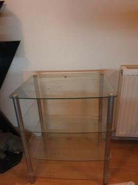 Small glass TV stand